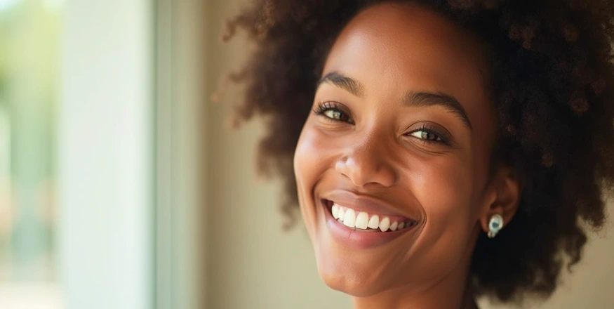 Woman smiles