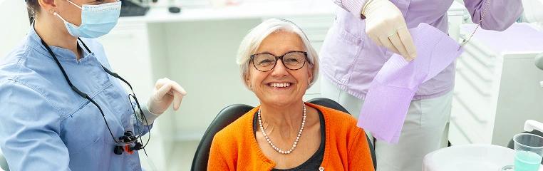 Woman smiles