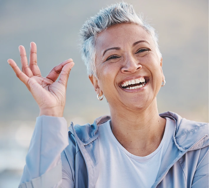 Woman smiles